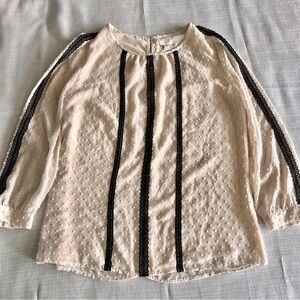 J.Crew Swiss Dot Long Sleeve Top Blouse 6